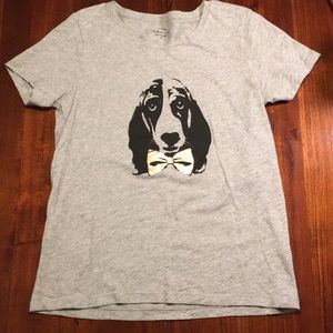 Worn once!  J. Crew Basset Hound Bow Tie M TShirt